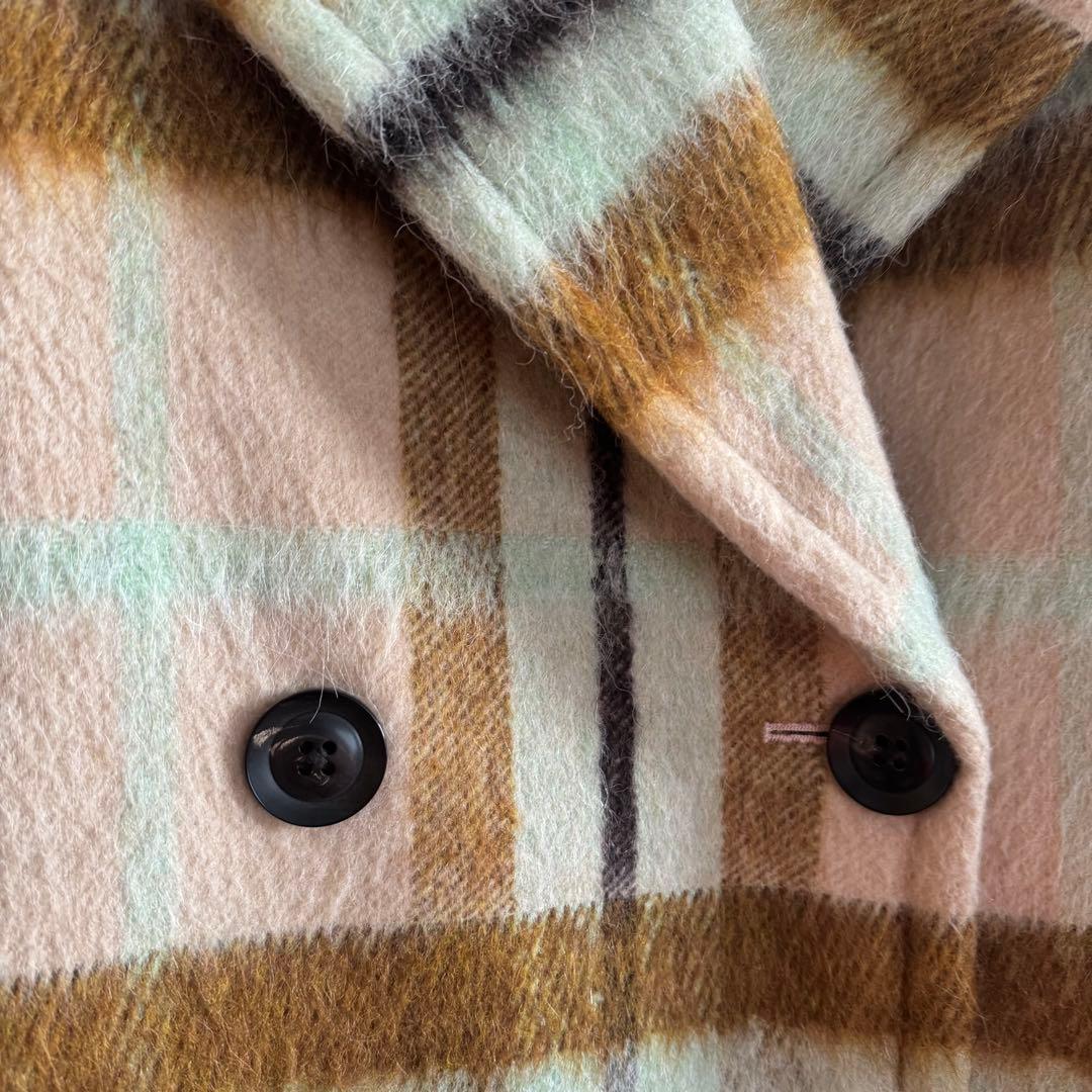 UNITED ARROWS シャギー チェック ショート コート【☆美品】