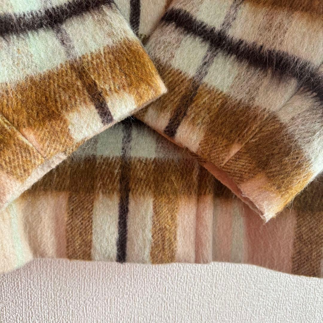 UNITED ARROWS シャギー チェック ショート コート【☆美品】