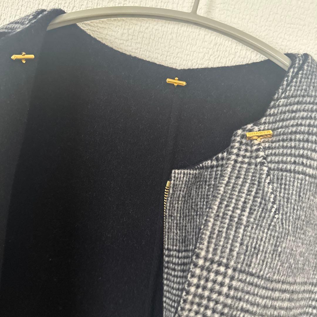 こーち　Drawer ケープコート　ポンチョ　グレンチェック