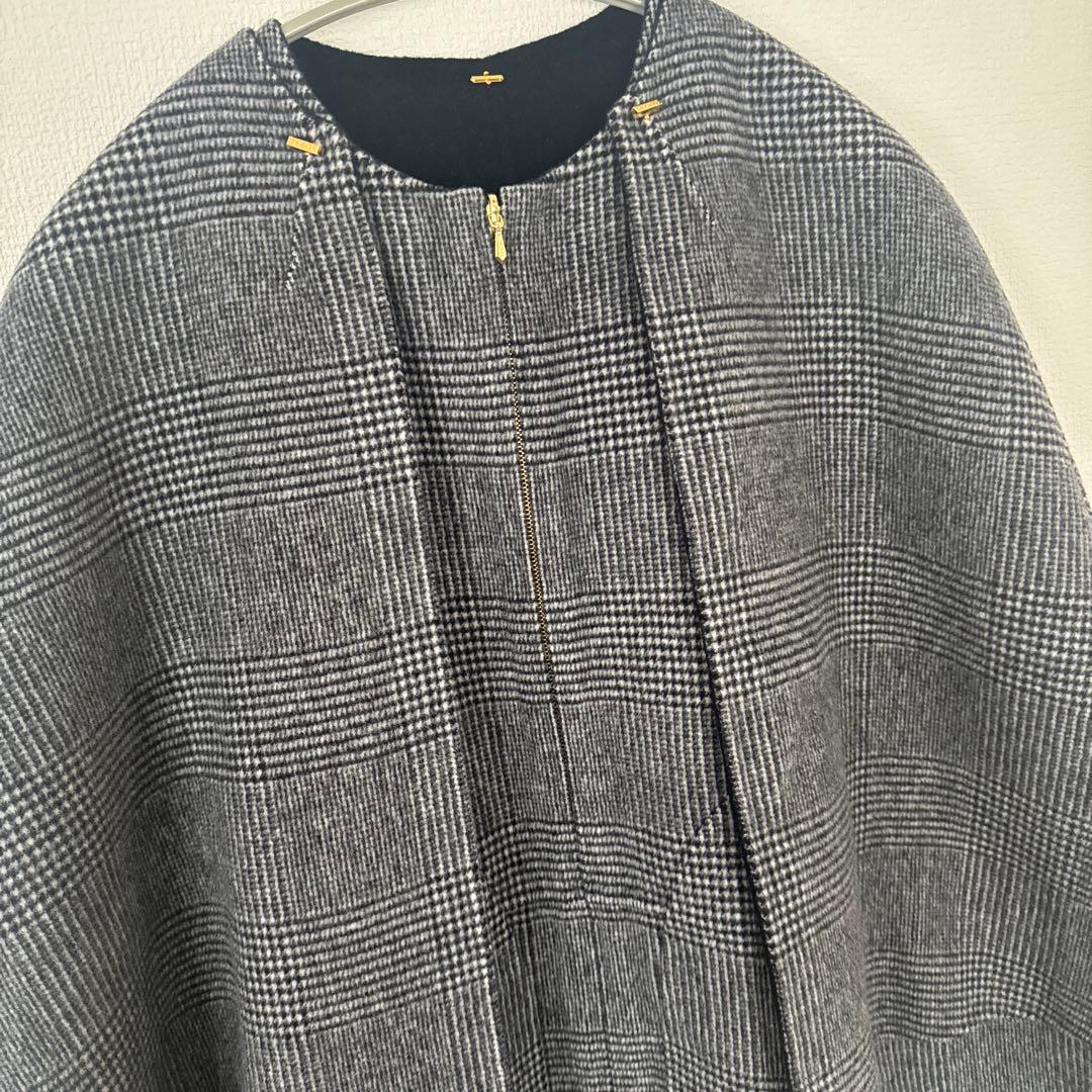 こーち　Drawer ケープコート　ポンチョ　グレンチェック