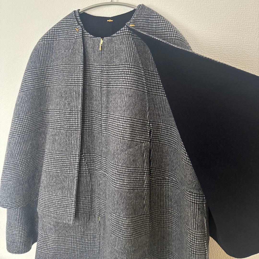 こーち　Drawer ケープコート　ポンチョ　グレンチェック