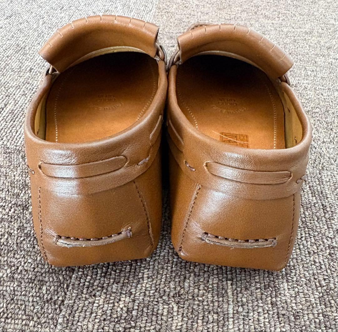 GUCCI ブラウン レザー ローファー フリンジ付き