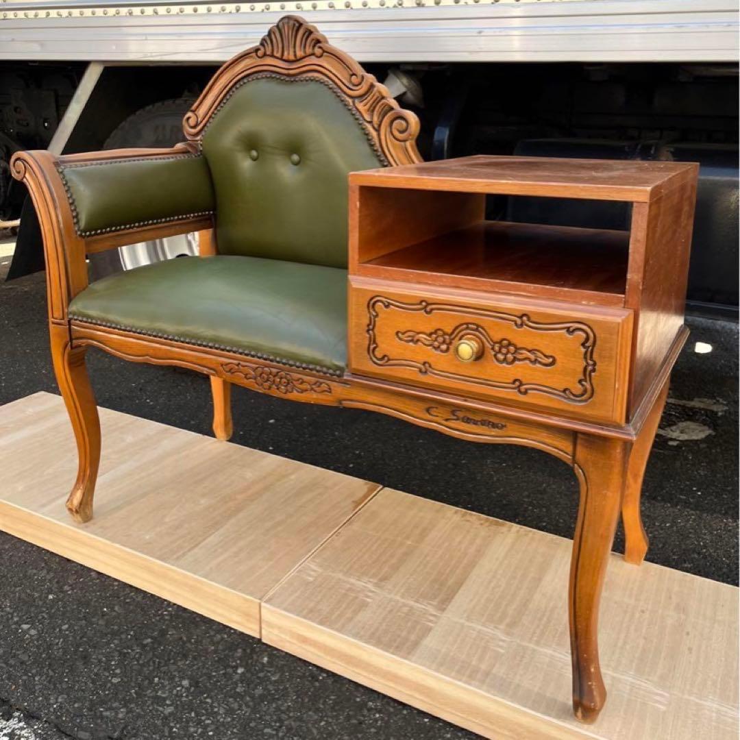 パ*げ様 イタリア　ロココ様式　テレフォンベンチ　猫脚