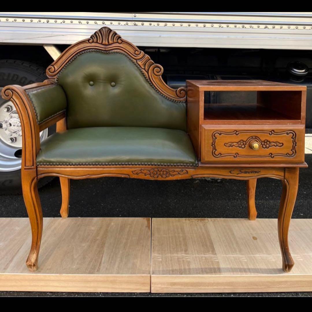 パ*げ様 イタリア　ロココ様式　テレフォンベンチ　猫脚