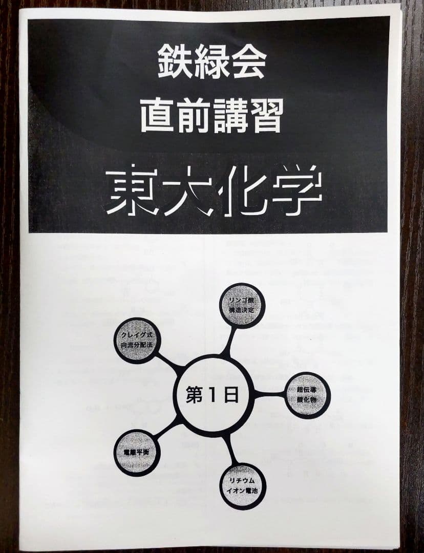 鉄緑会 2024年東大化学 〚直前講習〛全4日分