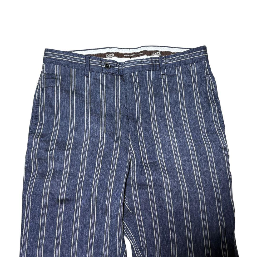 HERMES エルメス ストライプ ボトムス 50