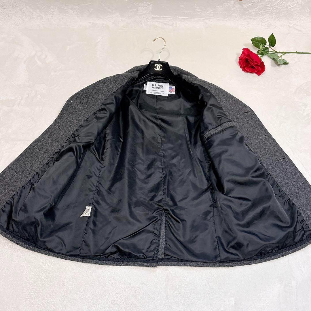 新品同様✨　schott ショット　ピーコート　ダブル　ウール　グレー　42