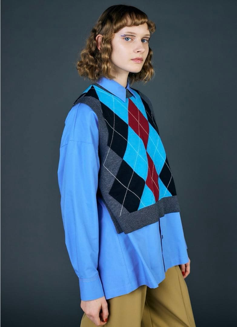 ミンク★ ナゴンスタンス spring argyle vest ベスト