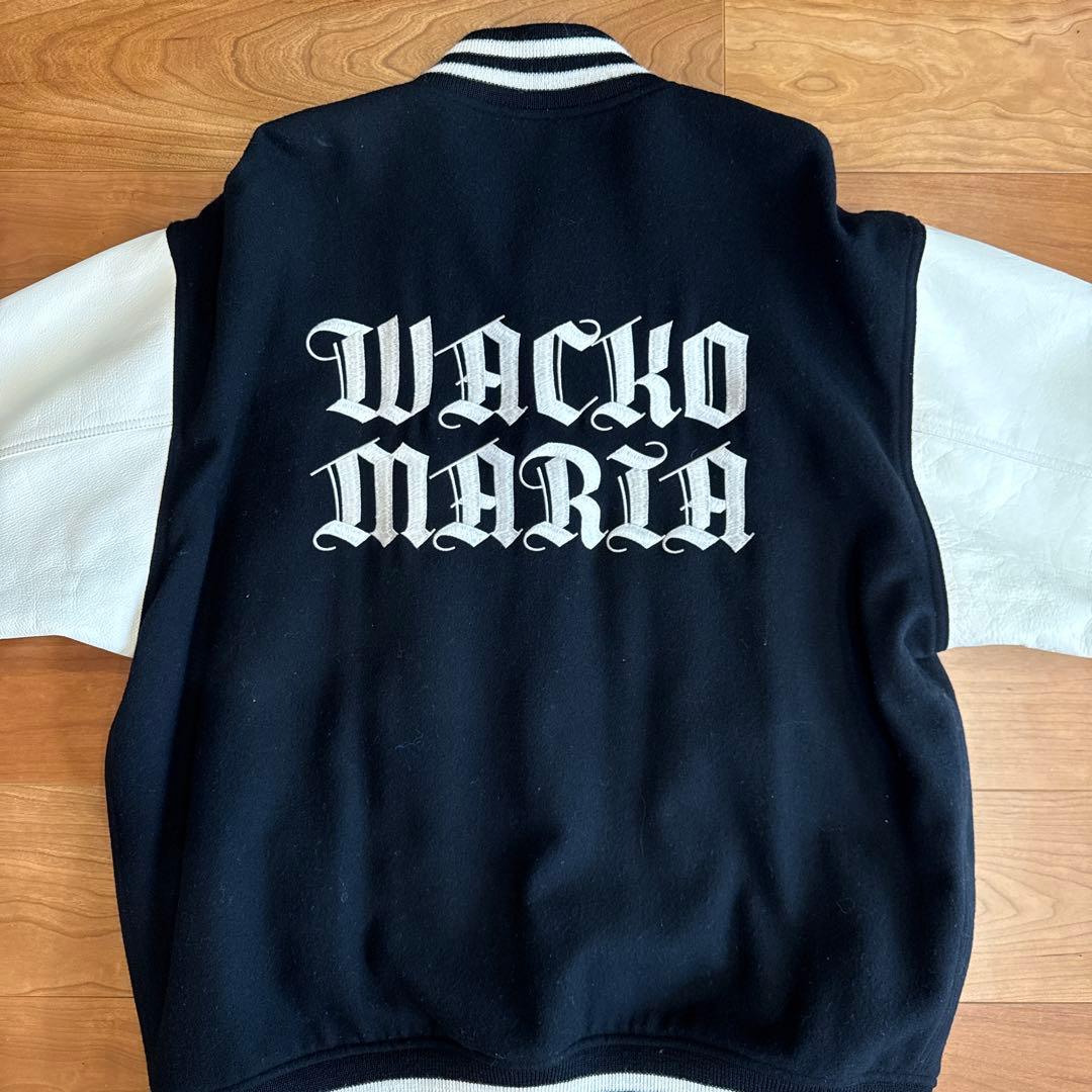 WACKO MARIA スタジャン 黒/白23SS-WMO-BL07-BK