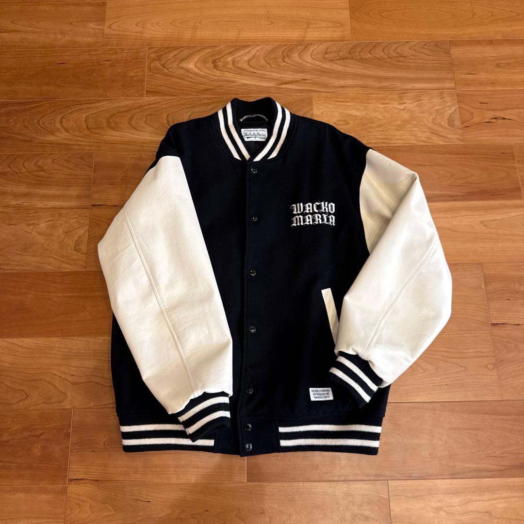 WACKO MARIA スタジャン 黒/白23SS-WMO-BL07-BK