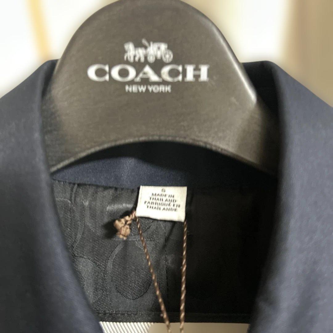 新品タグ付　コーチ　トレンチコート　ロングコート　　ネイビー　M