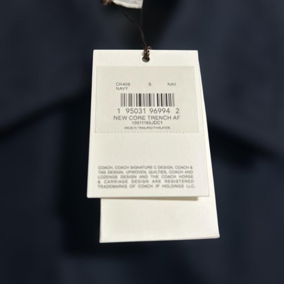 新品タグ付　コーチ　トレンチコート　ロングコート　　ネイビー　M