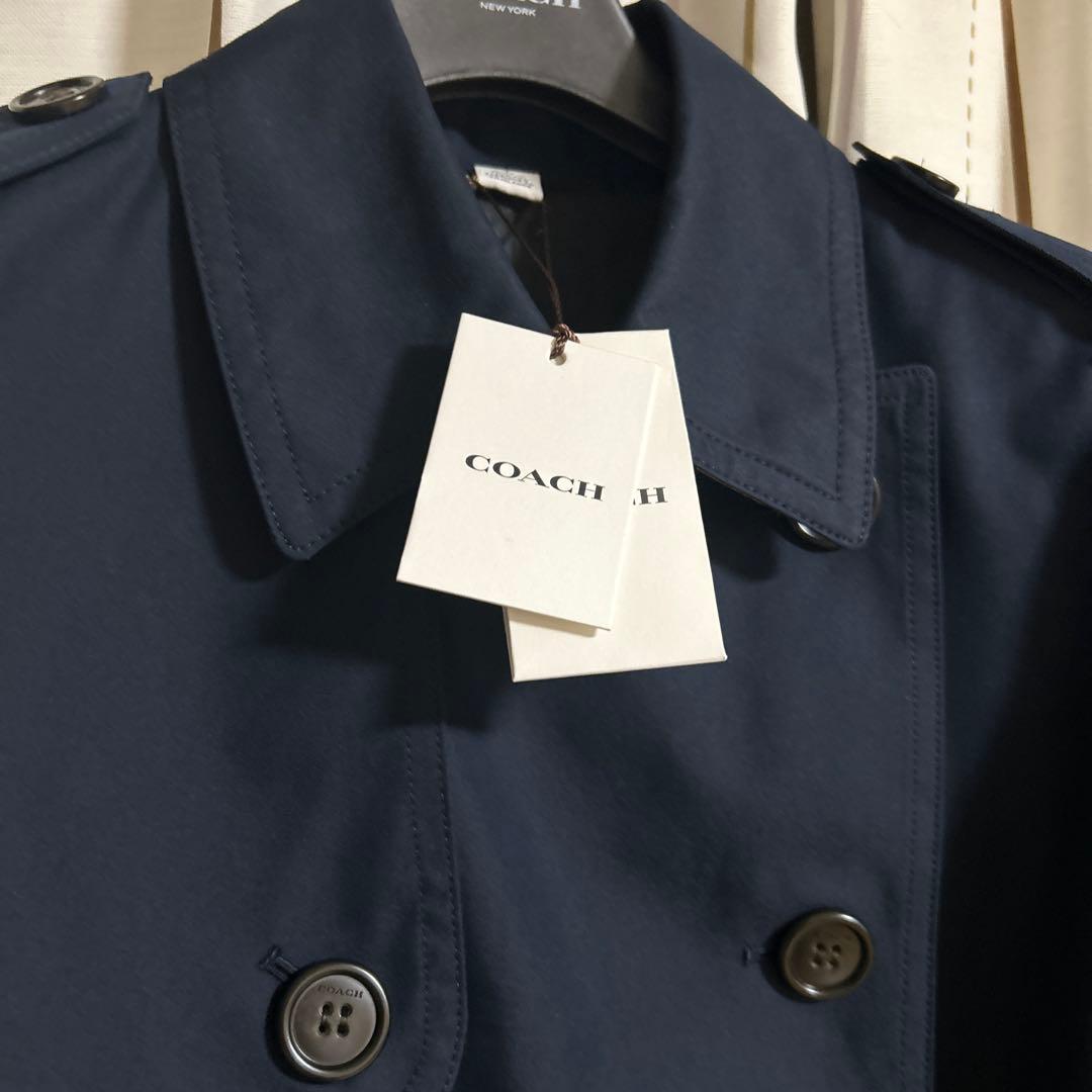 新品タグ付　コーチ　トレンチコート　ロングコート　　ネイビー　M
