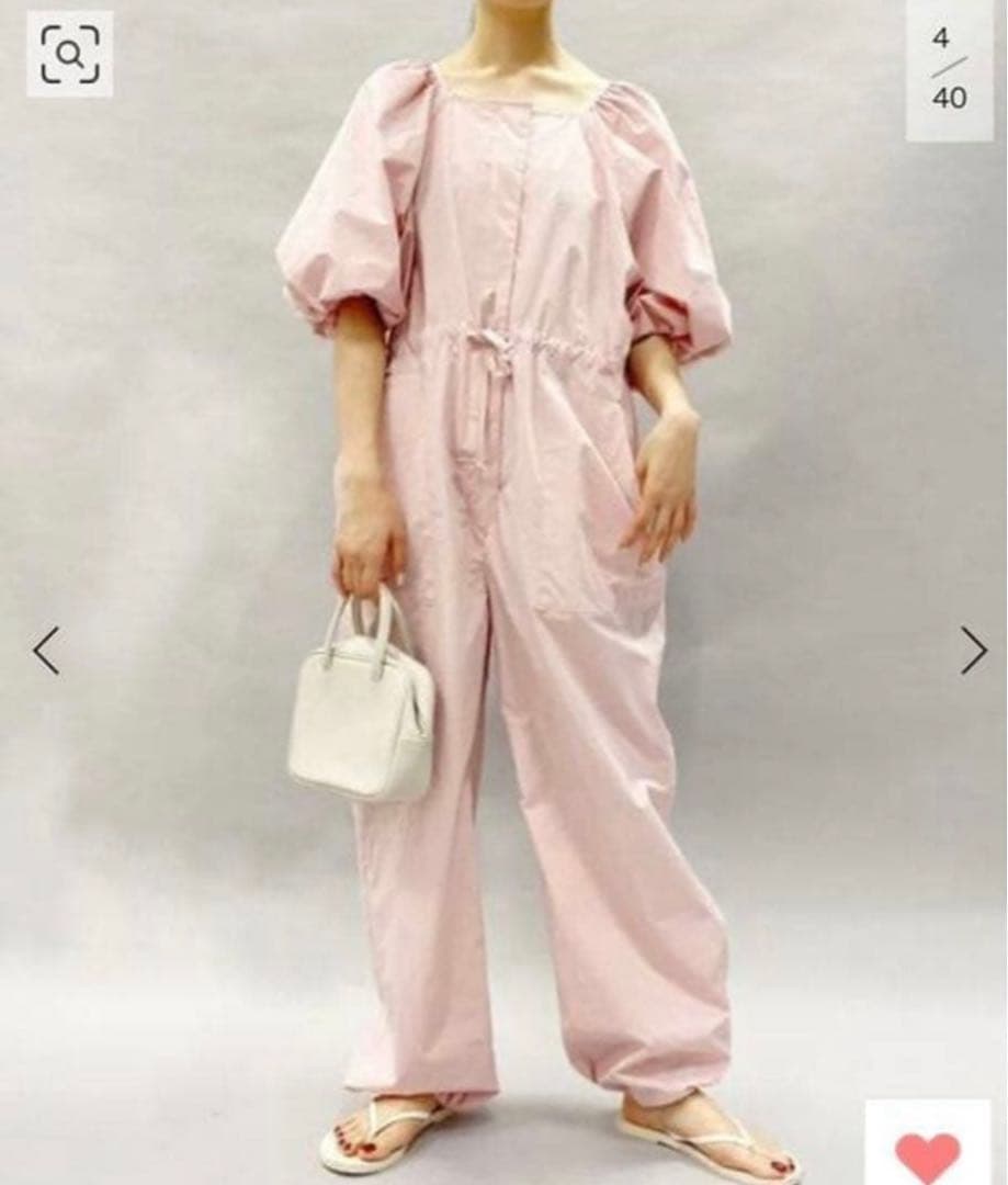 週末SALE❗️editforlulu ピンク タフタオールインワン