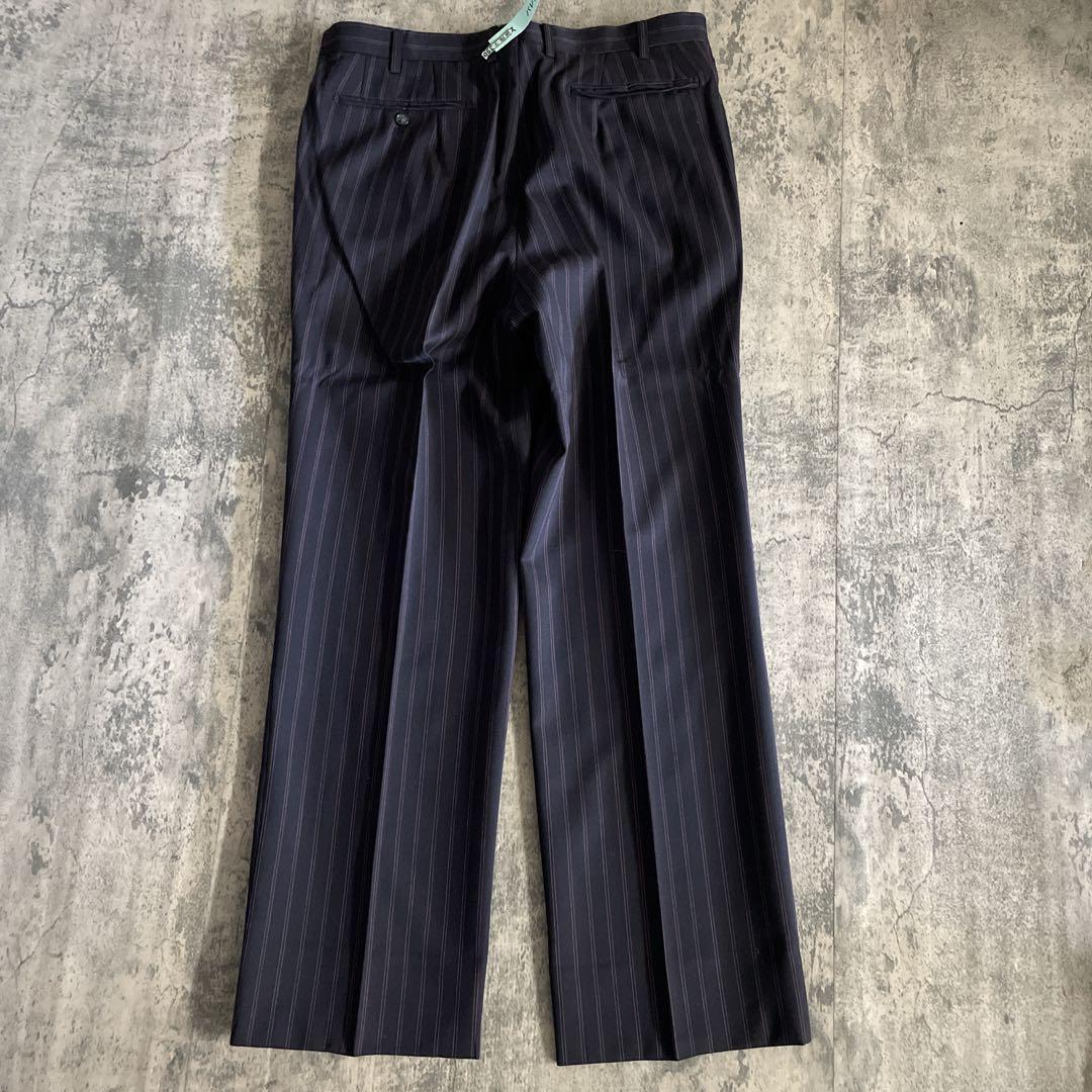 至高 極上ウール ピンクストライプ VERSACE ネクタイ ダブルスーツ XL