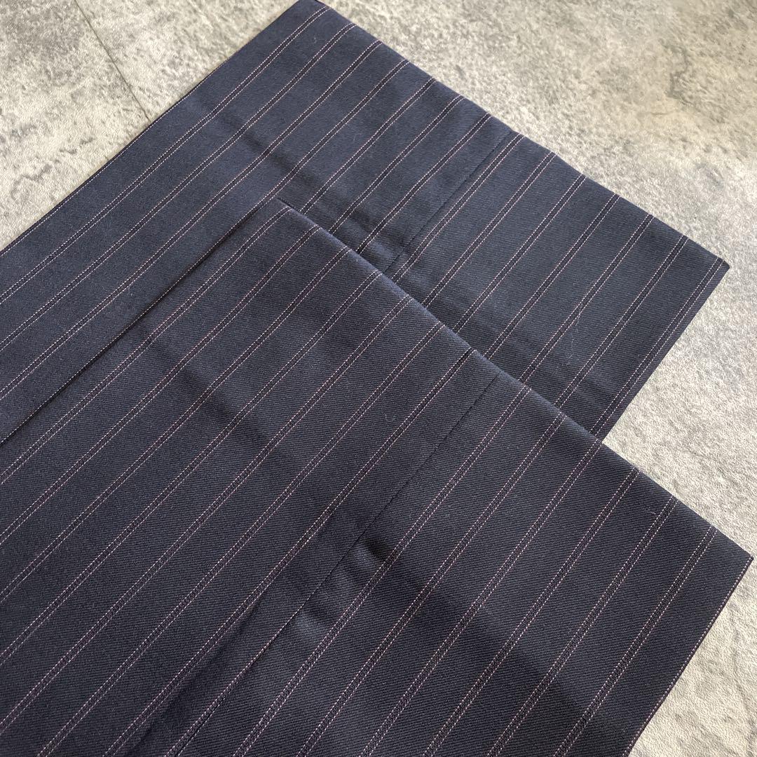 至高 極上ウール ピンクストライプ VERSACE ネクタイ ダブルスーツ XL