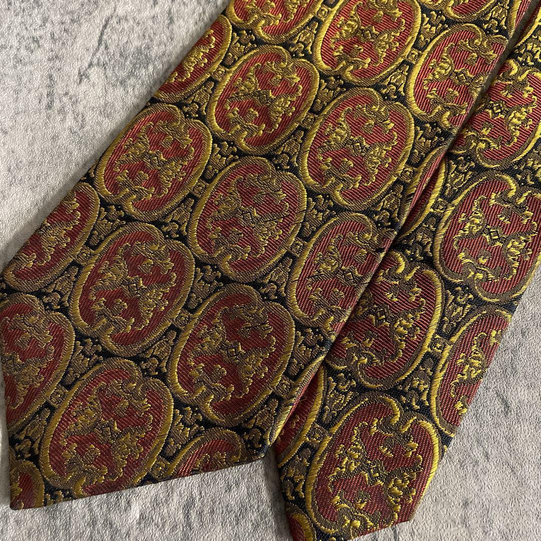 至高 極上ウール ピンクストライプ VERSACE ネクタイ ダブルスーツ XL