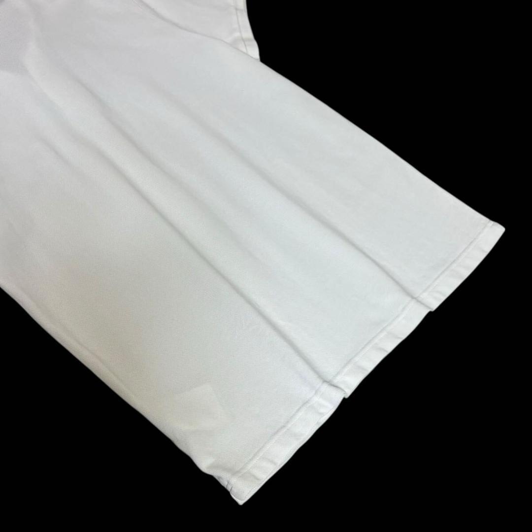 【美品】MONCLER 鹿の子 半袖 ポロシャツ ワッペン ホワイト Mサイズ