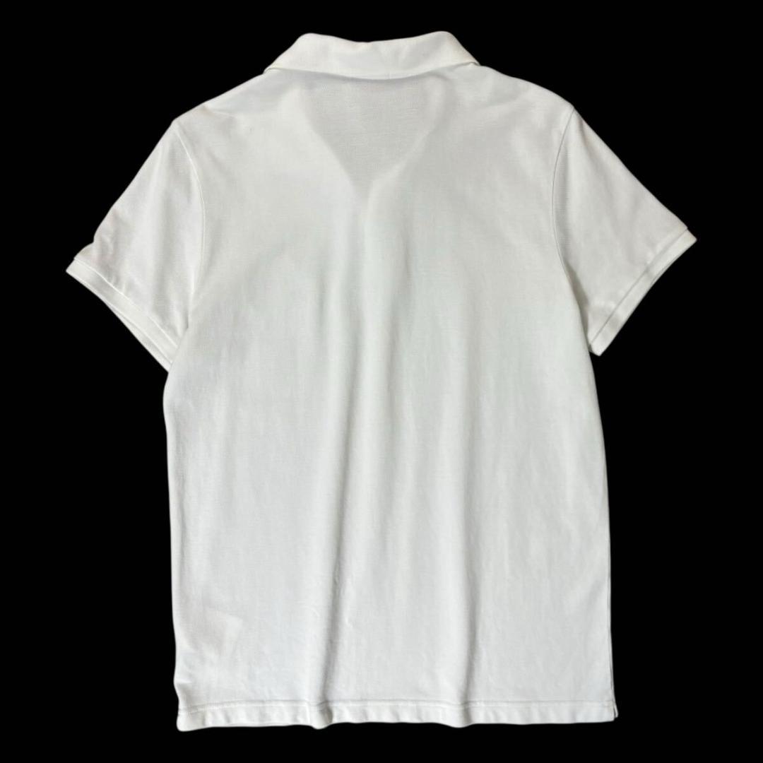 【美品】MONCLER 鹿の子 半袖 ポロシャツ ワッペン ホワイト Mサイズ