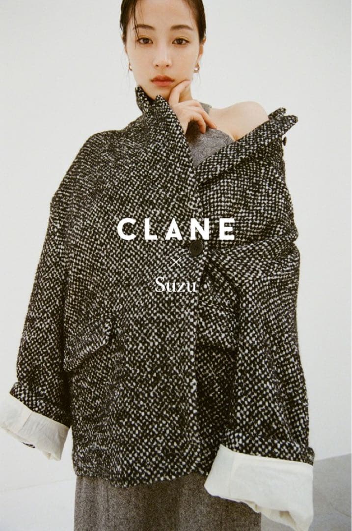 suzu hirose × CLANE mix color over coat
