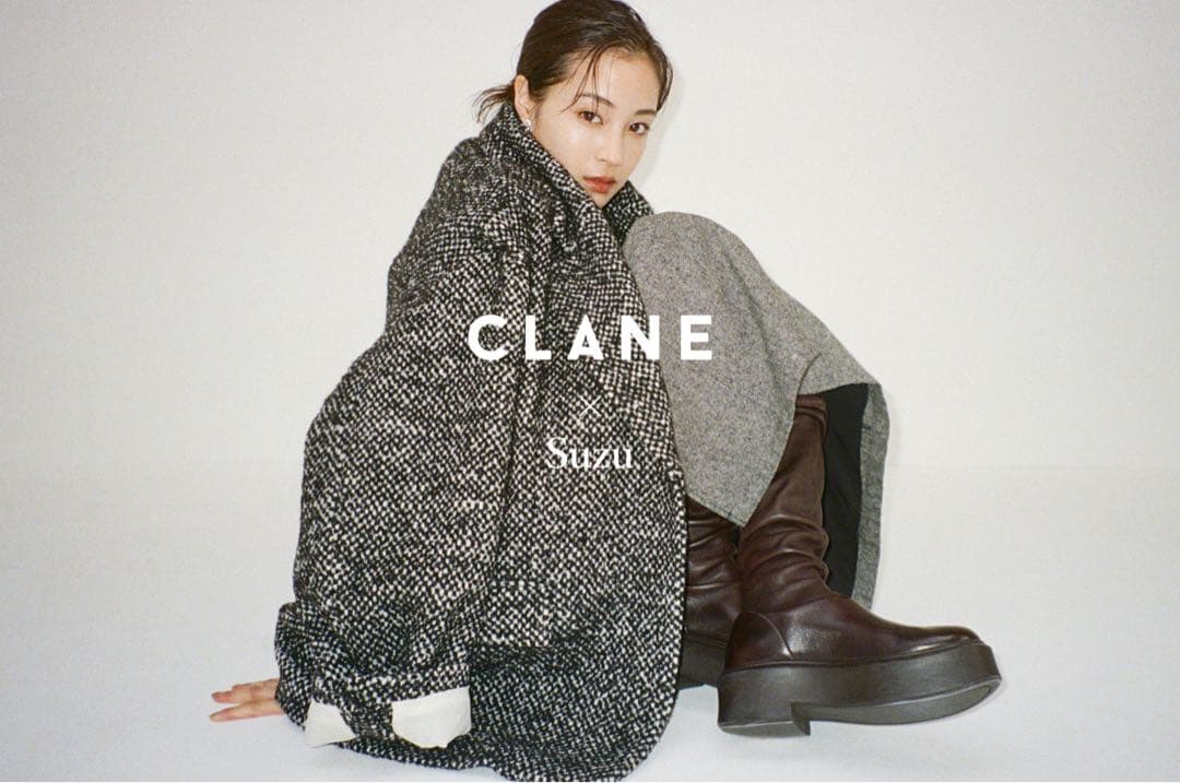 suzu hirose × CLANE mix color over coat