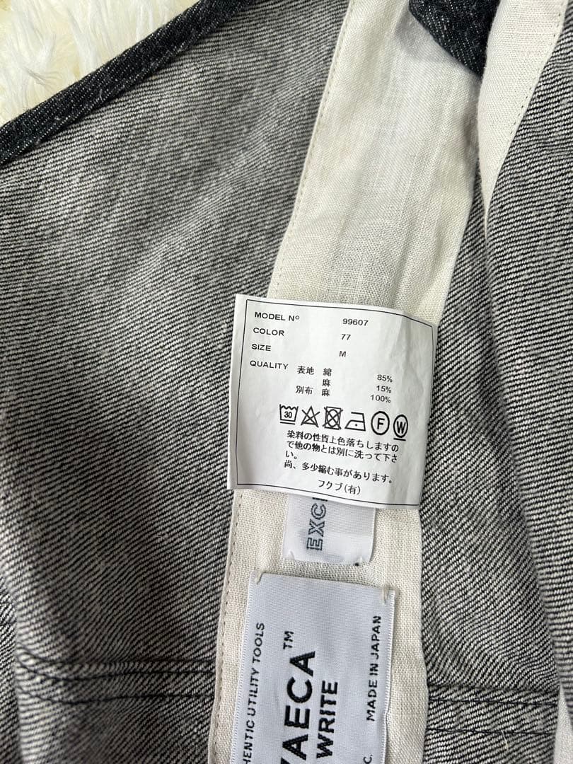 【美品】YAECA WRITE オーバーオール　Mサイズ　リネン混
