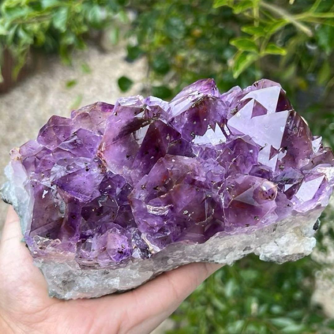 ✳️超希少‼️紫水晶とレッドの煌めき✨レッドファントム アメジストクラスター 天然石