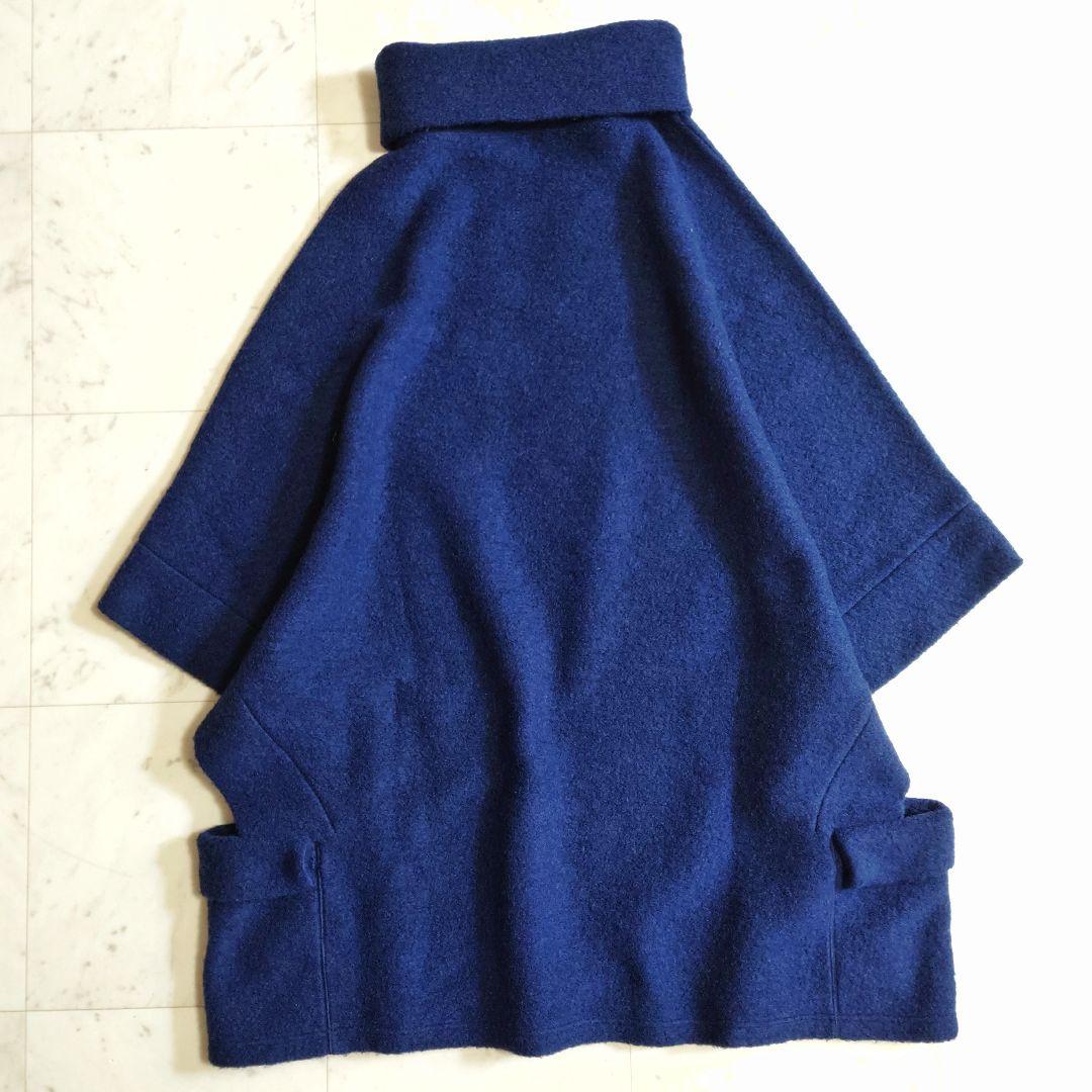 極美品♪サイズ3・L 22AW グラウンドワイ ウール ハイネックケープ