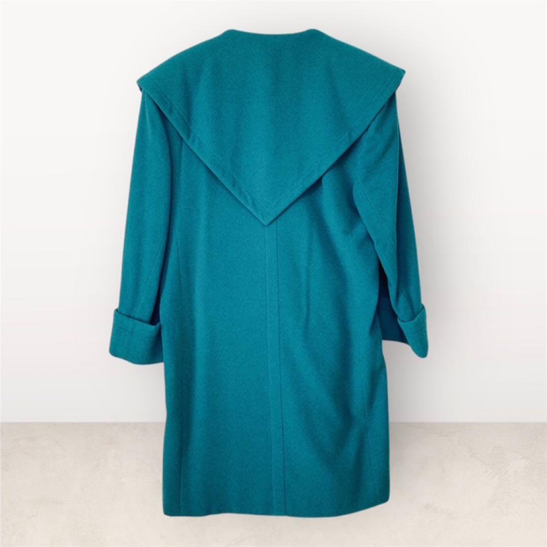 YVES SAINT LAURENT ターコイズ　ウールコート