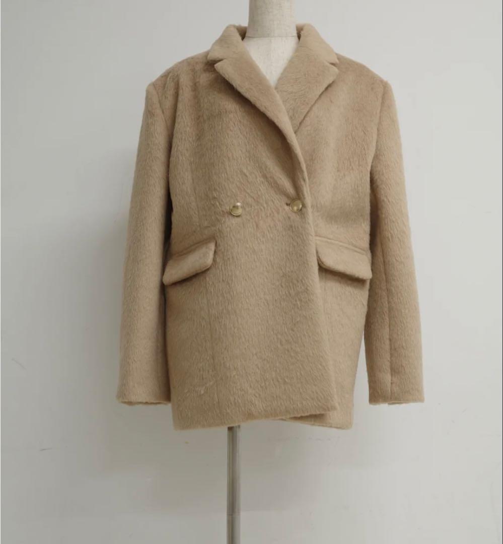 polaura ポローラシャギージャケットコート【ベージュ】