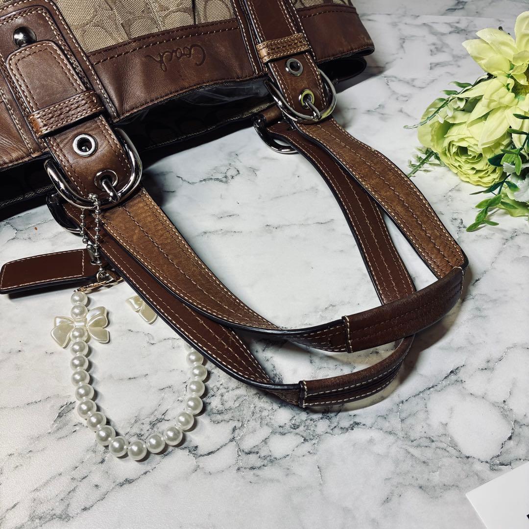 バッグ Coach large brown Soho Y2K signature