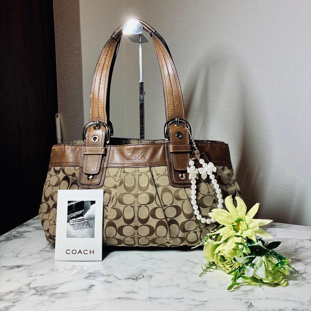 バッグ Coach large brown Soho Y2K signature