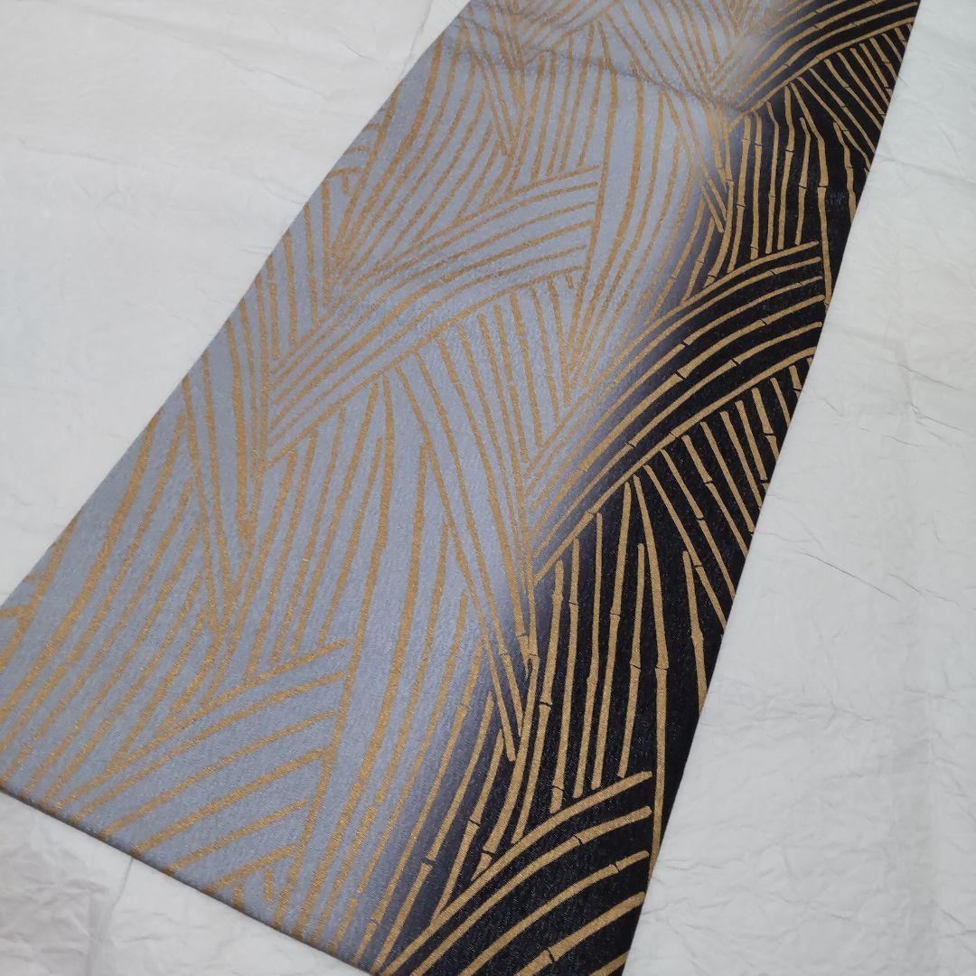 正絹　金彩竹柄　袋帯（４８８）