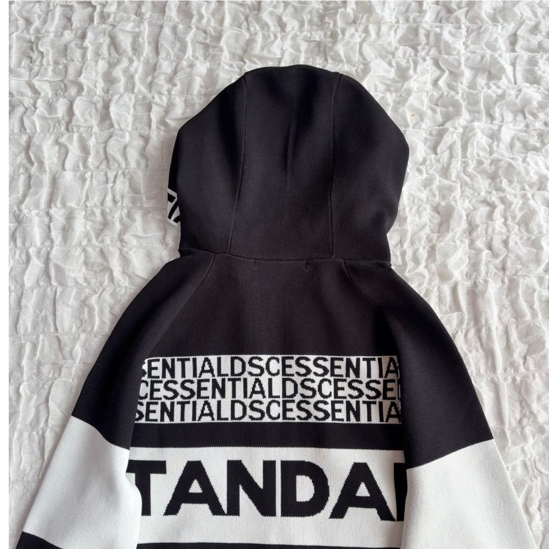 【美品】 ESSENTIAL ダブルスタンダード ロゴジップアップパーカー