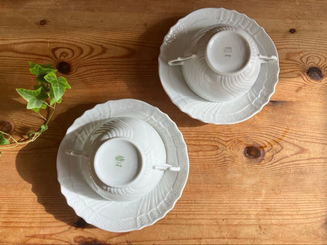 ベッキオホワイト　スープカップアンドソーサー×2