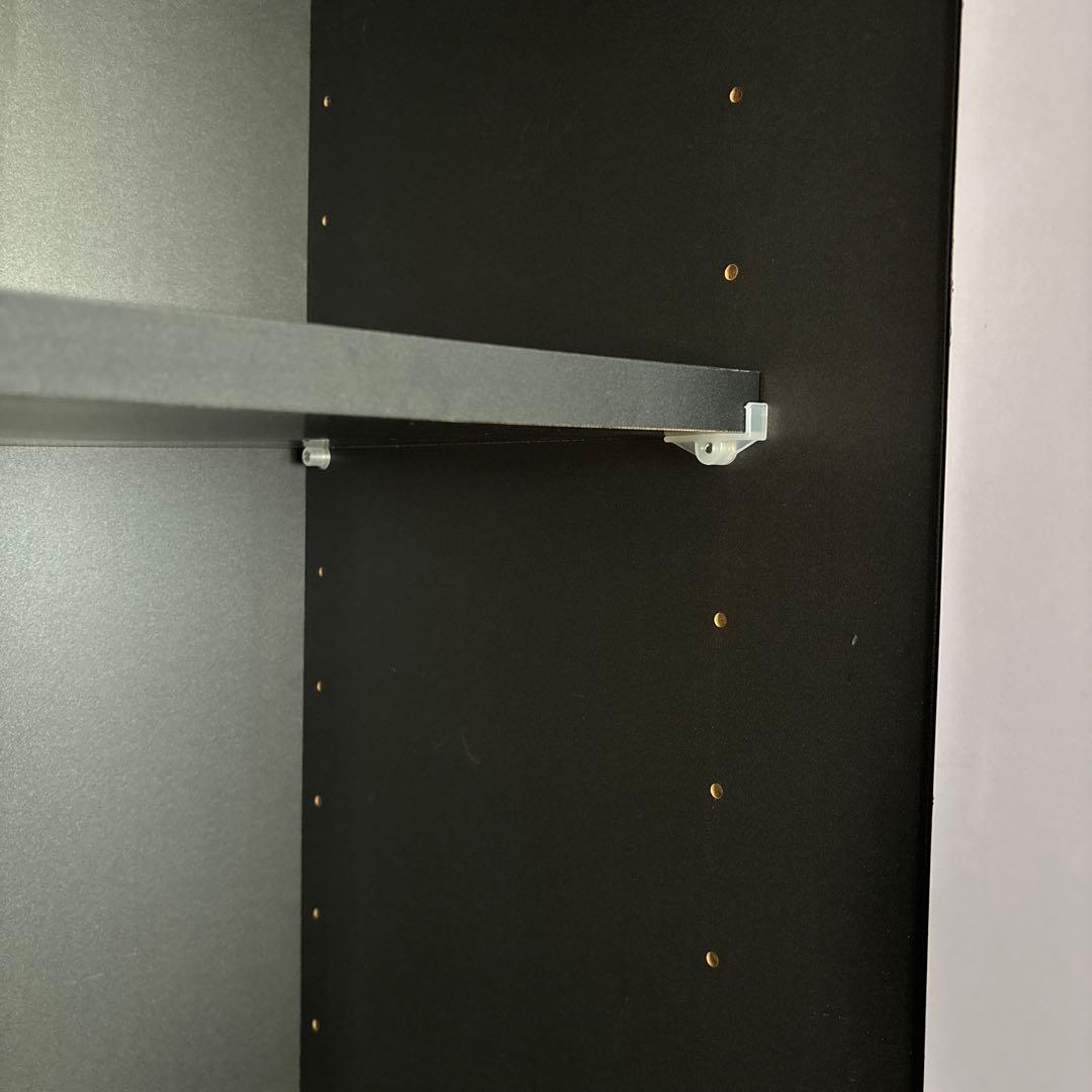 【送料込！組立不要】キャビネット　本棚　収納　ガラスケース　ブラック