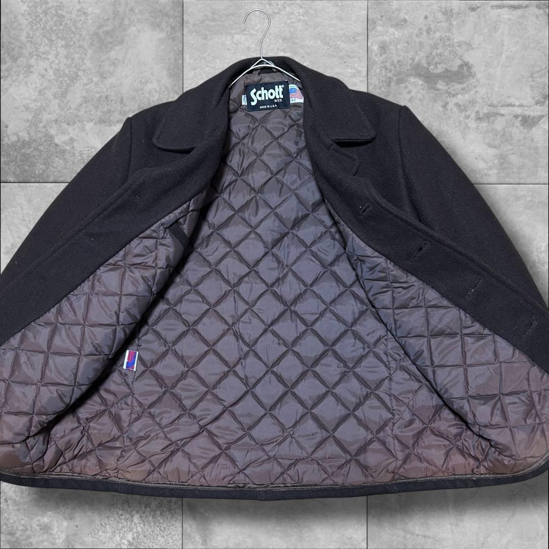 USA製 Schott N.Y.C. Pコート 中綿 厚手 シングル ピーコート