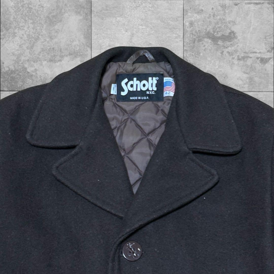 USA製 Schott N.Y.C. Pコート 中綿 厚手 シングル ピーコート