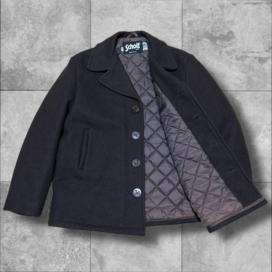 USA製 Schott N.Y.C. Pコート 中綿 厚手 シングル ピーコート