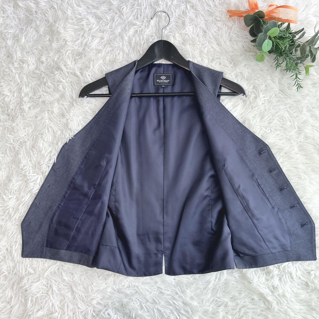 極美品✨ビームスハート　3点セット　スリーピース　デニム風セットアップスーツ