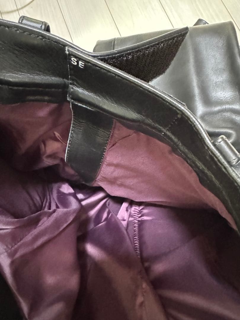 専用　ペアスロープ 牛革製ストレートライディングパンツ 黒