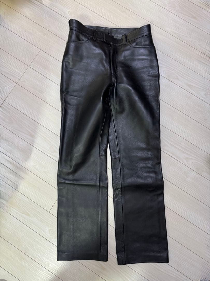 専用　ペアスロープ 牛革製ストレートライディングパンツ 黒