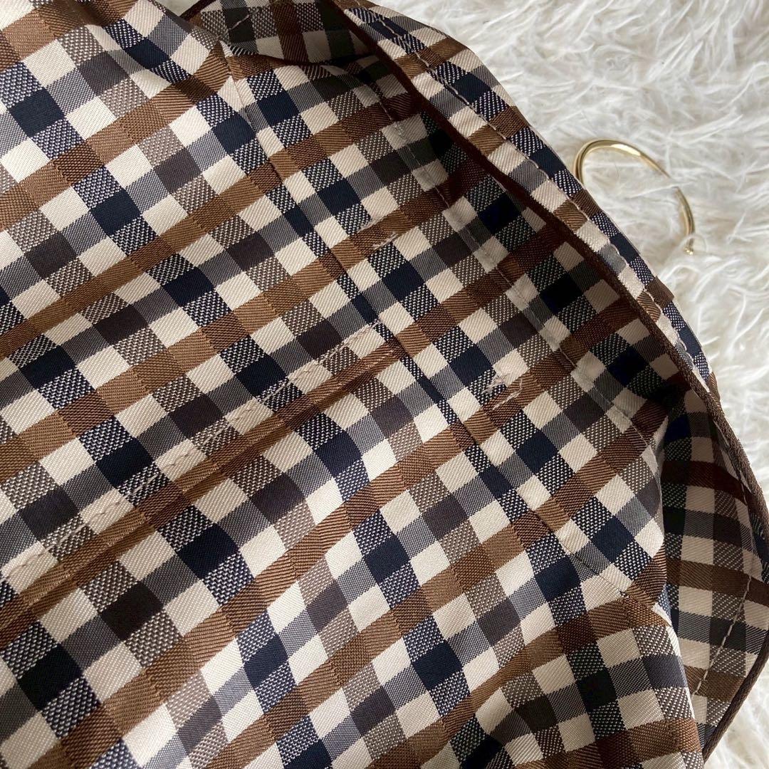 《良品》 Aquascutum チェック柄コート ブラウン 9号 キレイめ