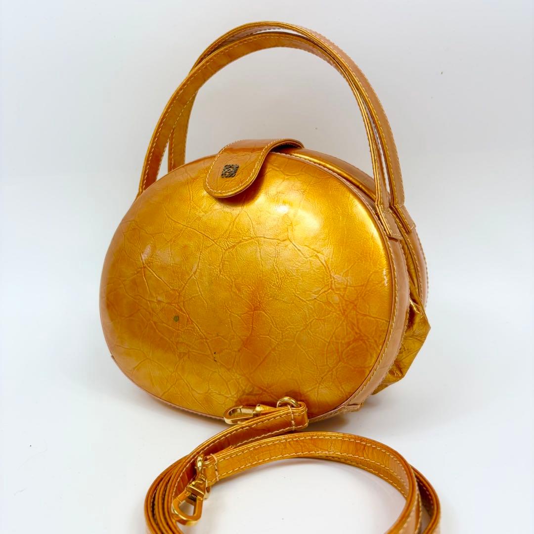 希少　オールド　ロエベ 2way ハンドバッグ　ショルダーバッグ　ラウンド