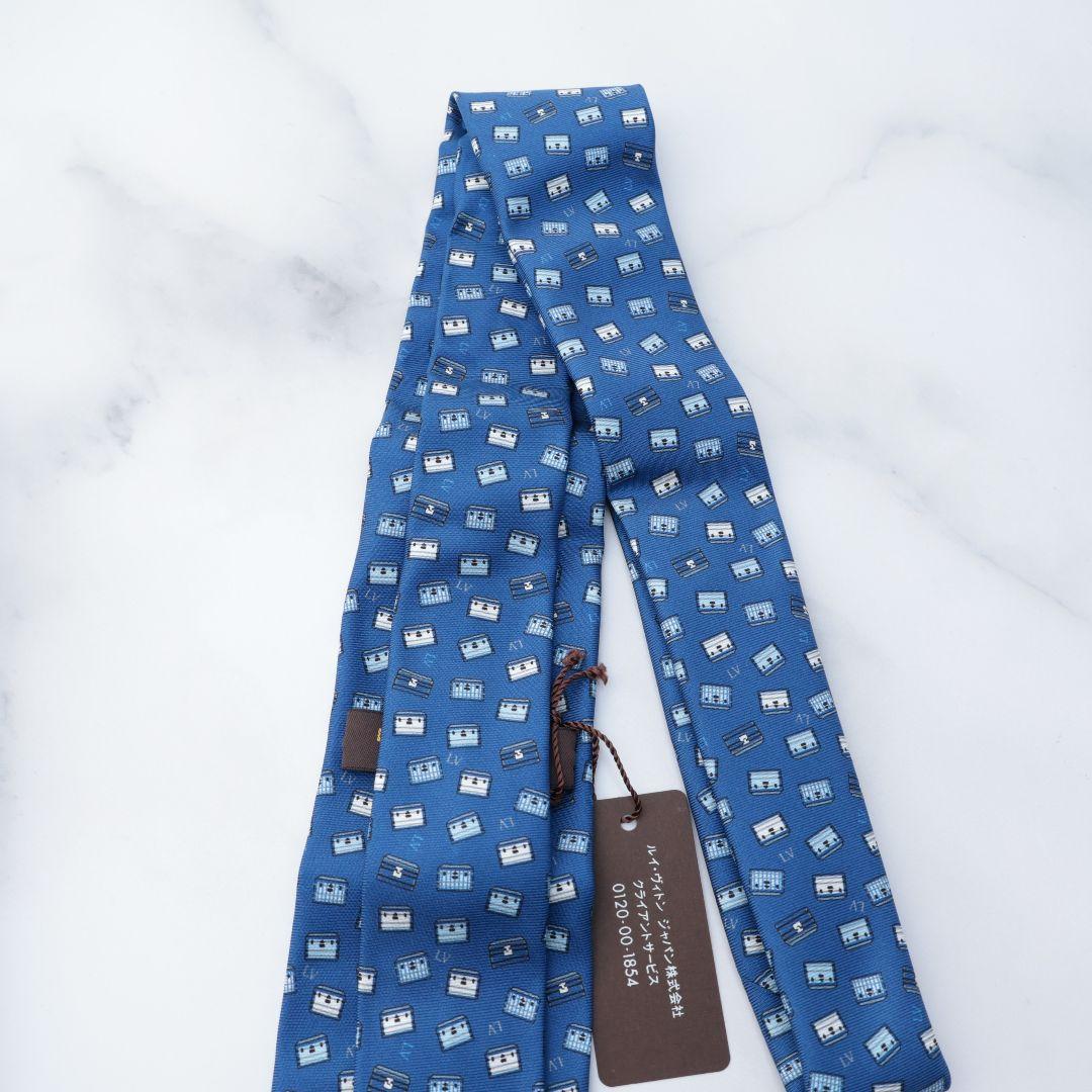 難有り未使用　ルイヴィトン　ブルー　ネクタイ