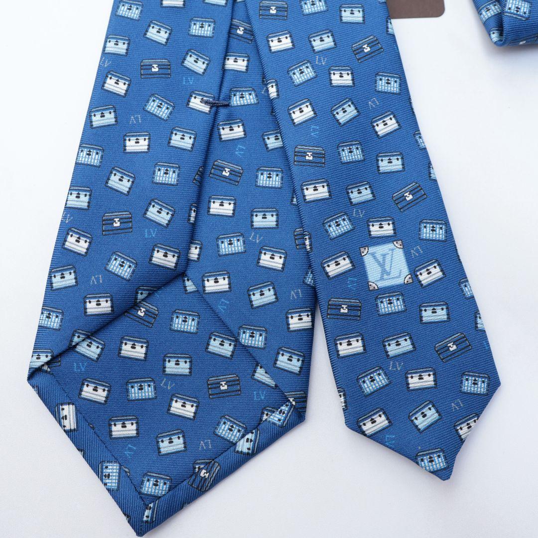 難有り未使用　ルイヴィトン　ブルー　ネクタイ