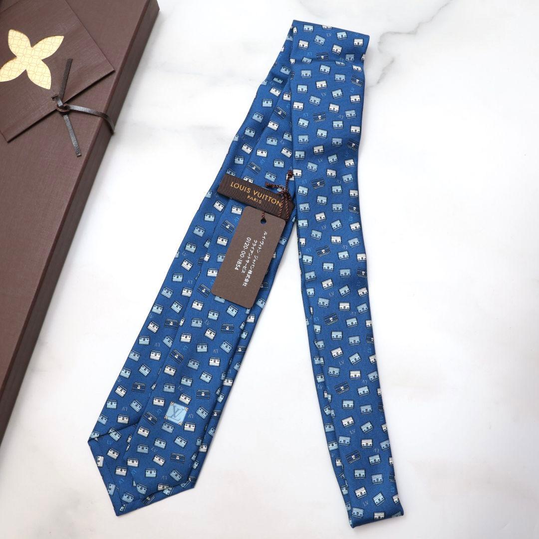 難有り未使用　ルイヴィトン　ブルー　ネクタイ