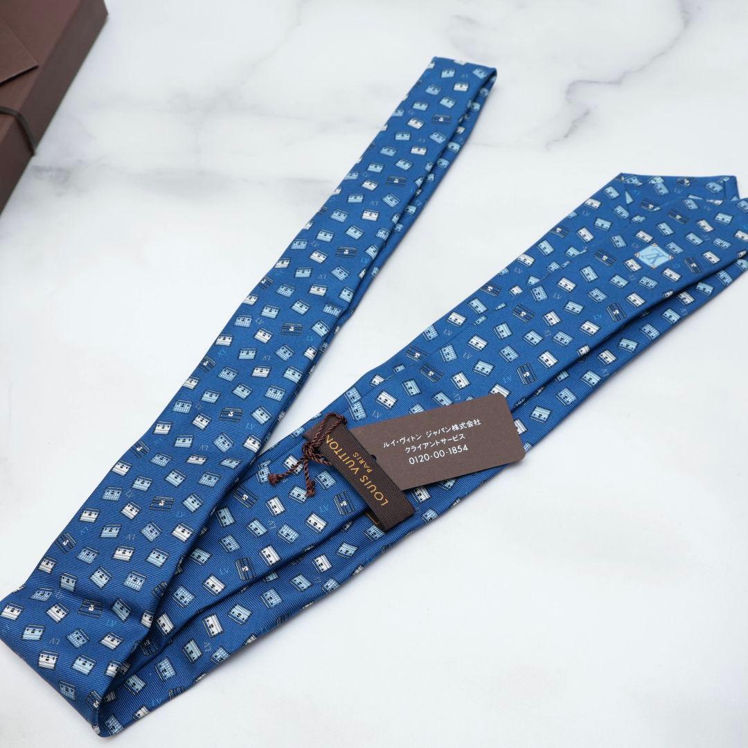 難有り未使用　ルイヴィトン　ブルー　ネクタイ