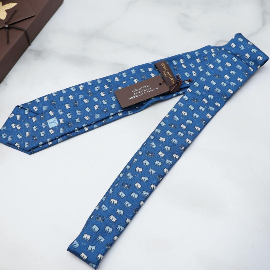 難有り未使用　ルイヴィトン　ブルー　ネクタイ