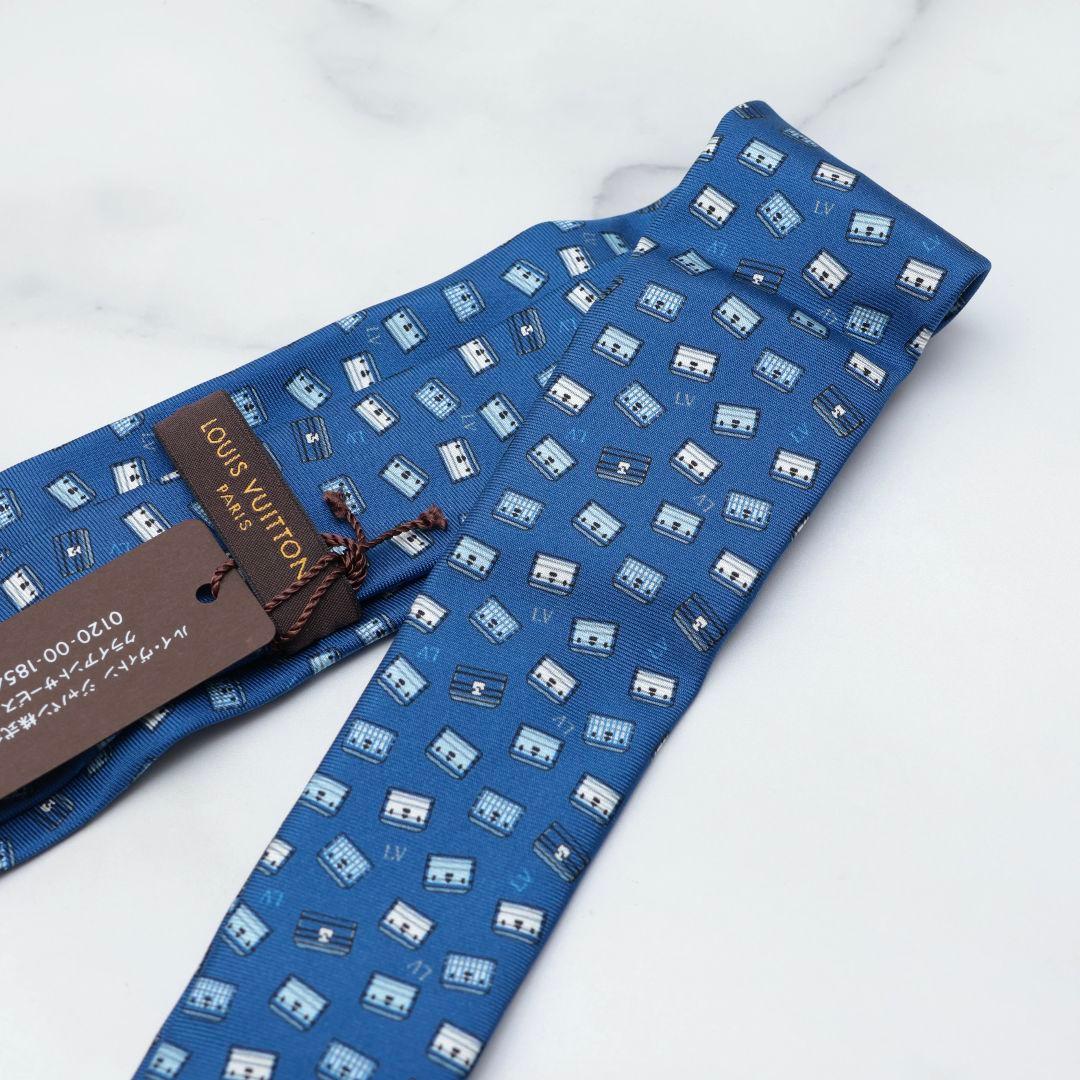 難有り未使用　ルイヴィトン　ブルー　ネクタイ